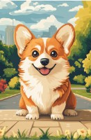 Пазл Три Совы Корги в парке 24шт