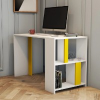 Masa de birou Trendy Lima White/Yellow 120x75x60cm GTR001012