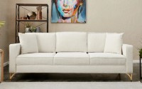 Canapea Trendy Berlin Cream/Gold 220x91x83cm GTR003225