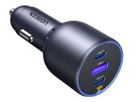 Încărcător auto Ugreen 2xType-C + USB-A Aluminum 75W Grey (35024)