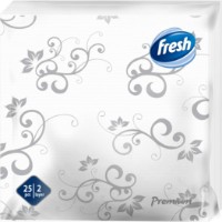 Șervețele de masă Fresh Premium White Silver 25pcs