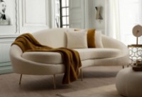 Canapea Trendy Eses Bouclett Cream 120x85x255cm GTR003256