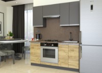 Кухонный гарнитур Yasen Мадера 1.6 Graphite Grey/Oak Kraft Gold