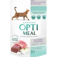 Влажный корм для кошек Optimeal Adult Cat Hairball Control Duck & Liver 85g