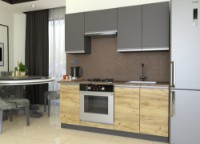 Кухонный гарнитур Yasen Мадера 1.8 Graphite Grey/Oak Kraft Gold