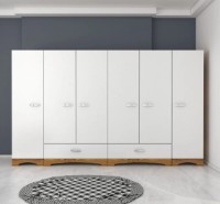 Dulap Trendy F4 524 White/Walnut 243x181x47.6cm GTR001852