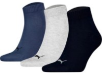 Ciorapi pentru bărbați Puma Unisex Quarter Plain 3P Navy/Grey/Night Shadow Blue, s.39-42