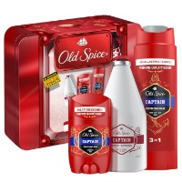 Подарочный набор Old Spice Captain Deo Stick 50ml + Gel 250ml + After Shave 100ml + Metal Box