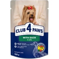 Hrană umedă pentru câini Club 4 Paws Adult Dog with Duck in Jelly 100g