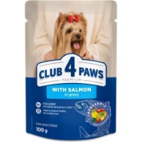 Hrană umedă pentru câini Club 4 Paws Adult Dog with Salmon in Gravy 100g