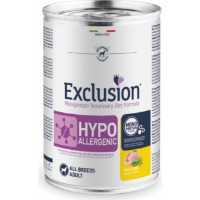 Hrană umedă pentru câini Exclusion Diet Hypoallergenic Quail&Pea All Breeds Adult 400g 