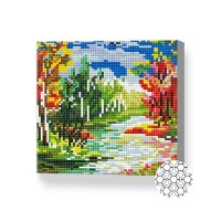 Алмазная картина по номерам Art Gallery Premium Autumn Landscape 20x20cm (BJ1052)