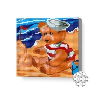 Алмазная картина по номерам Art Gallery Premium Bear On The Beach 20x20cm (BJ666)