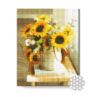 Pictura cu diamante după numere Art Gallery Premium Bright sunflowers 40x50cm (GA87168)