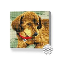 Алмазная картина по номерам Art Gallery Premium Brown Puppy 20x20cm (BJ853)