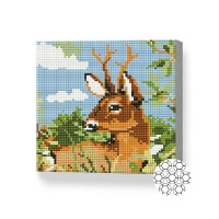 Pictura cu diamante după numere Art Gallery Premium Deer in the forest 20x20cm (BJ620)