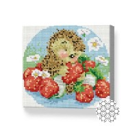 Алмазная картина по номерам Art Gallery Premium Hedgehog With Strawberries 20x20cm (BJ181)