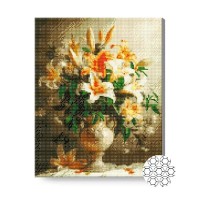 Pictura cu diamante după numere Art Gallery Premium Luxurious lilies 40x50cm (GA87322)