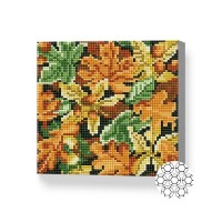 Pictura cu diamante după numere Art Gallery Premium Multicolored leaves 20x20cm (BJ043)