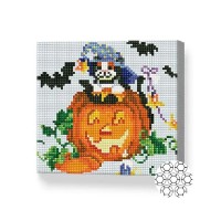 Pictura cu diamante după numere Art Gallery Premium Pumpkin for Halloween 20x20cm (BJ236)
