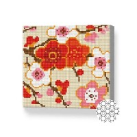 Алмазная картина по номерам Art Gallery Premium Red And Pink Flowers 20x20cm (BJ531)