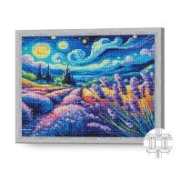 Алмазная картина по номерам Art Gallery Premium Starry Night And Lavender Field 40x50cm (QB206606)