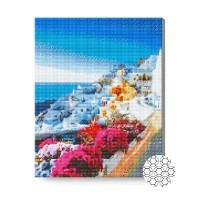 Pictura cu diamante după numere Art Gallery Premium Sunny Santorini 40x50cm (GA87329)