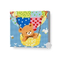 Алмазная картина по номерам Art Gallery Premium Teddy Bear In A Hot Air Balloon 20x20cm (BJ495)