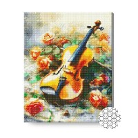 Pictura cu diamante după numere Art Gallery Premium Violin And Roses 40x50cm (GA87358)