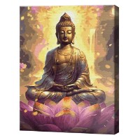 Tablou pe numere Art Gallery Econom Buddha și lotus 40x50cm (GX46947)