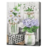 Tablou pe numere Art Gallery Econom Buchete de flori în borcane 30x40cm (EX7753)