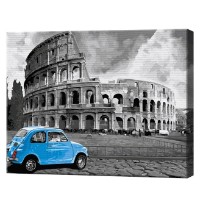 Tablou pe numere Art Gallery Econom Mașină albastră lângă Colosseum 40x50cm (GX21874)