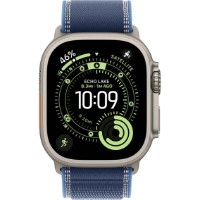 Smartwatch Apple Watch Ultra 3 GPS + Cellular 49mm Natural Titanium Case with Blue/Bright Blue Trail Loop M/L (MEWU4)