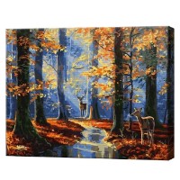 Tablou pe numere Art Gallery Econom Cerbi în pădurea de toamnă у 40x50cm (GX40686)