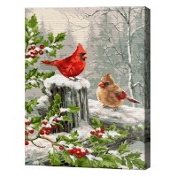 Tablou pe numere Art Gallery Econom Păsări pe gard iarnă 30x40cm (EX8026)