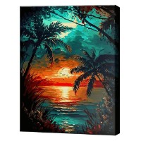 Tablou pe numere Art Gallery Econom Apus de soare în tropice 40x50cm (GX46401)