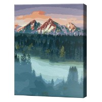 Tablou pe numere Art Gallery Econom Pădure cețoasă și munți 40x50cm (GX43943)