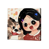 Картина по номерам Девочка с собачкой Art Gallery Premium 20x20cm (BX3592)