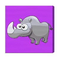 Tablou pe numere Art Gallery Premium Большеглазый носорог 20x20см (BX2577)