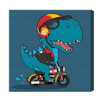 Картина по номерам Art Gallery Premium Крутой динозаврик-велосипедист 20x20см (BX2474)