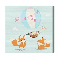 Картина по номерам Art Gallery Premium Лисята и воздушный шар 20x20см (BX2849)