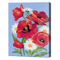 Tablou pe numere Art Gallery Premium Maci și romanițe 20x30cm (CX3797)