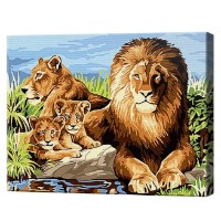 Картина по номерам Art Gallery Premium Львиная семья 20x30см (CX3613)