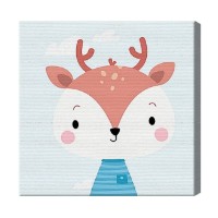 Картина по номерам Art Gallery Premium Олененок в полосатой футболке 20x20 (BX2357)