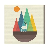 Картина по номерам Art Gallery Premium Олень и разноцветные горы 20x20см (BX2351)