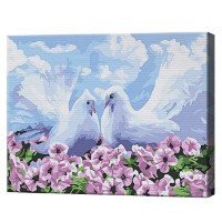 Картина по номерам Art Gallery Premium Пара голубей 20x30см (CX3593)