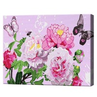Картина по номерам Art Gallery Premium Пионы и бабочки 20x30см (CX3314)