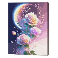 Tablou pe numere Art Gallery Premium Trandafirii și luna 40x50cm (GX47295)