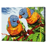 Картина по номерам Art Gallery Premium Яркие попугаи 20x30см (CX3755)