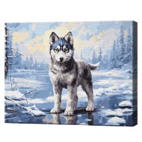 Tablou pe numere Art Gallery Premium Cățeluș Husky 40x50cm (GX46436)
